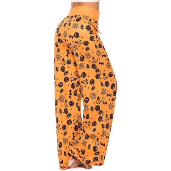 Halloween Pajama Pants for Women with Pumpkin, Skull, and Ghost Print - Picture 5 of 7